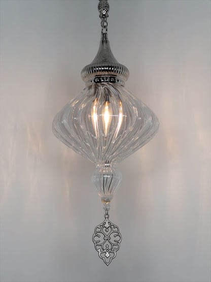 Handmade Pyrex Blown Glass Ceiling Lamp