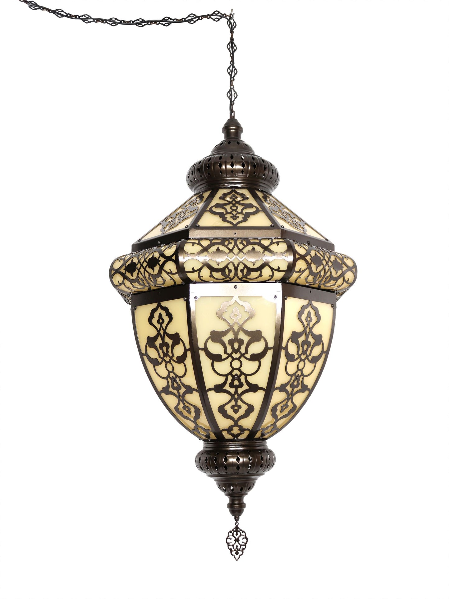 Turkish Hanging Lamp Lantern Laser Cut Pattern Shadow