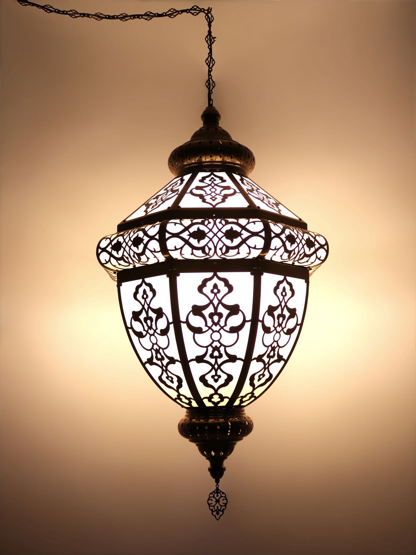 Turkish Hanging Lamp Lantern Laser Cut Pattern Shadow