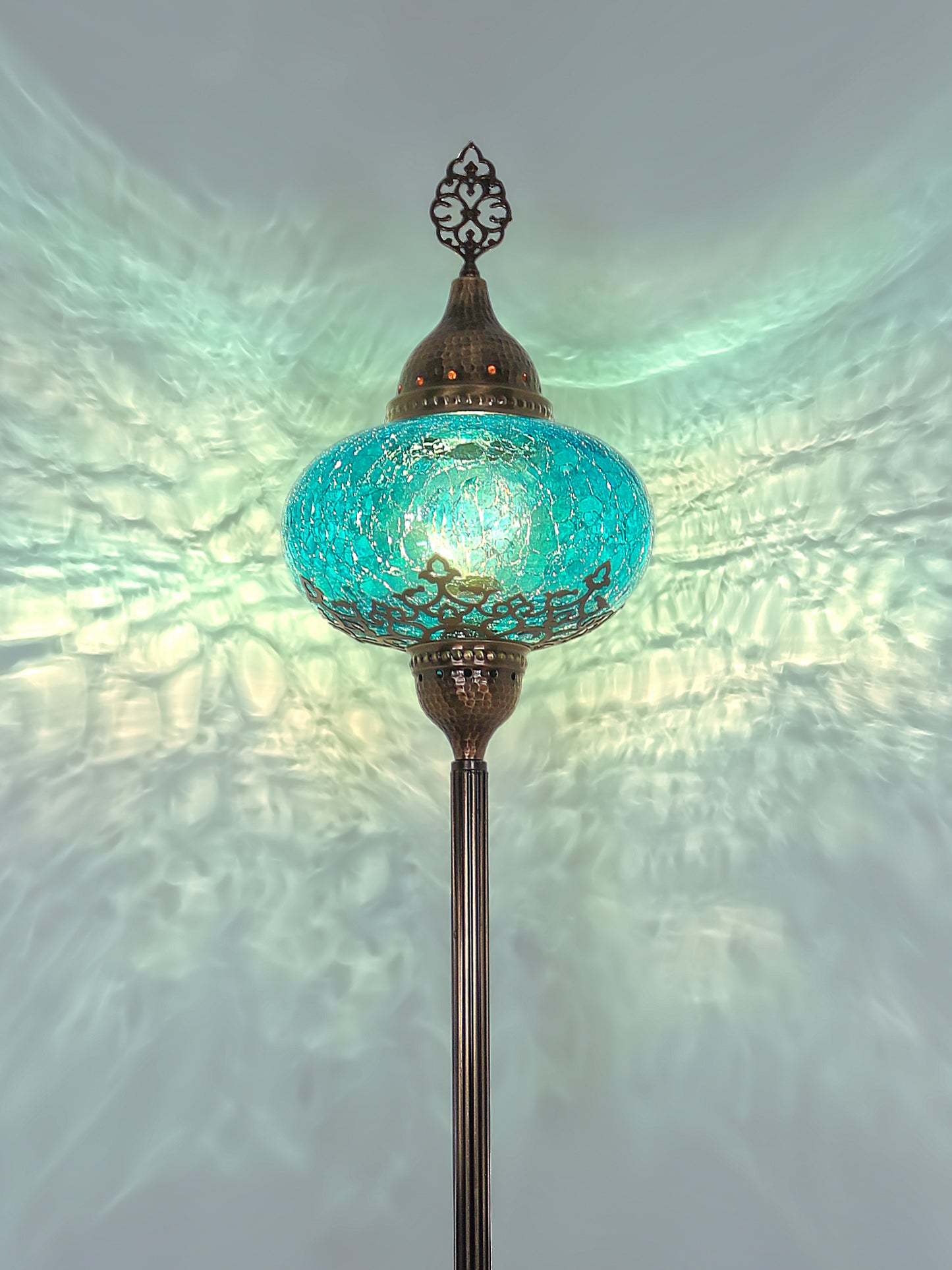 Turkish Mosaic Floor Lamp, Mid Century Floor Lamp, Vintage Standing Lamp