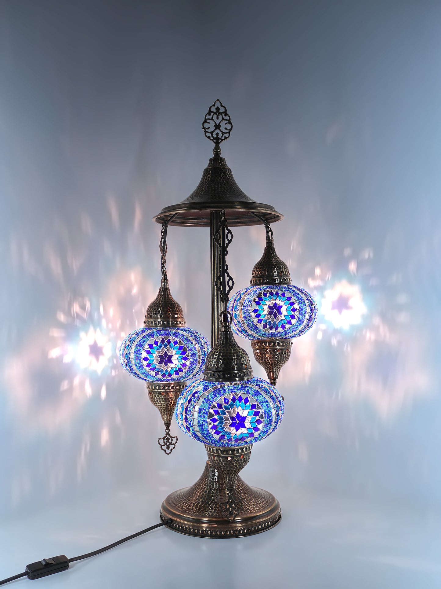 Turkish Mosaic Table Lamp 3 Globe