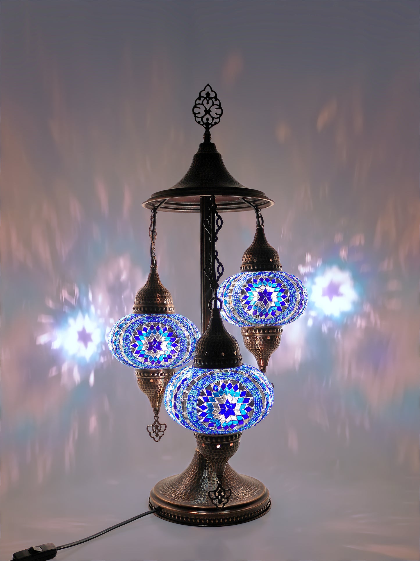 Turkish Mosaic Table Lamp 3 Globe