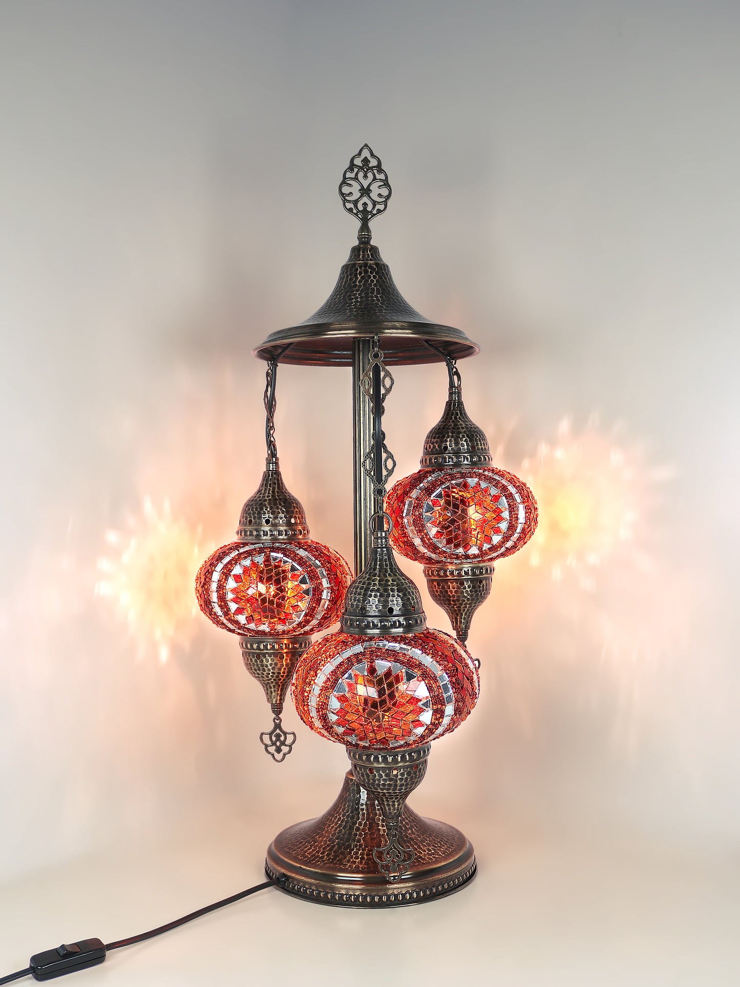 Turkish Mosaic Table Lamp 3 Globe