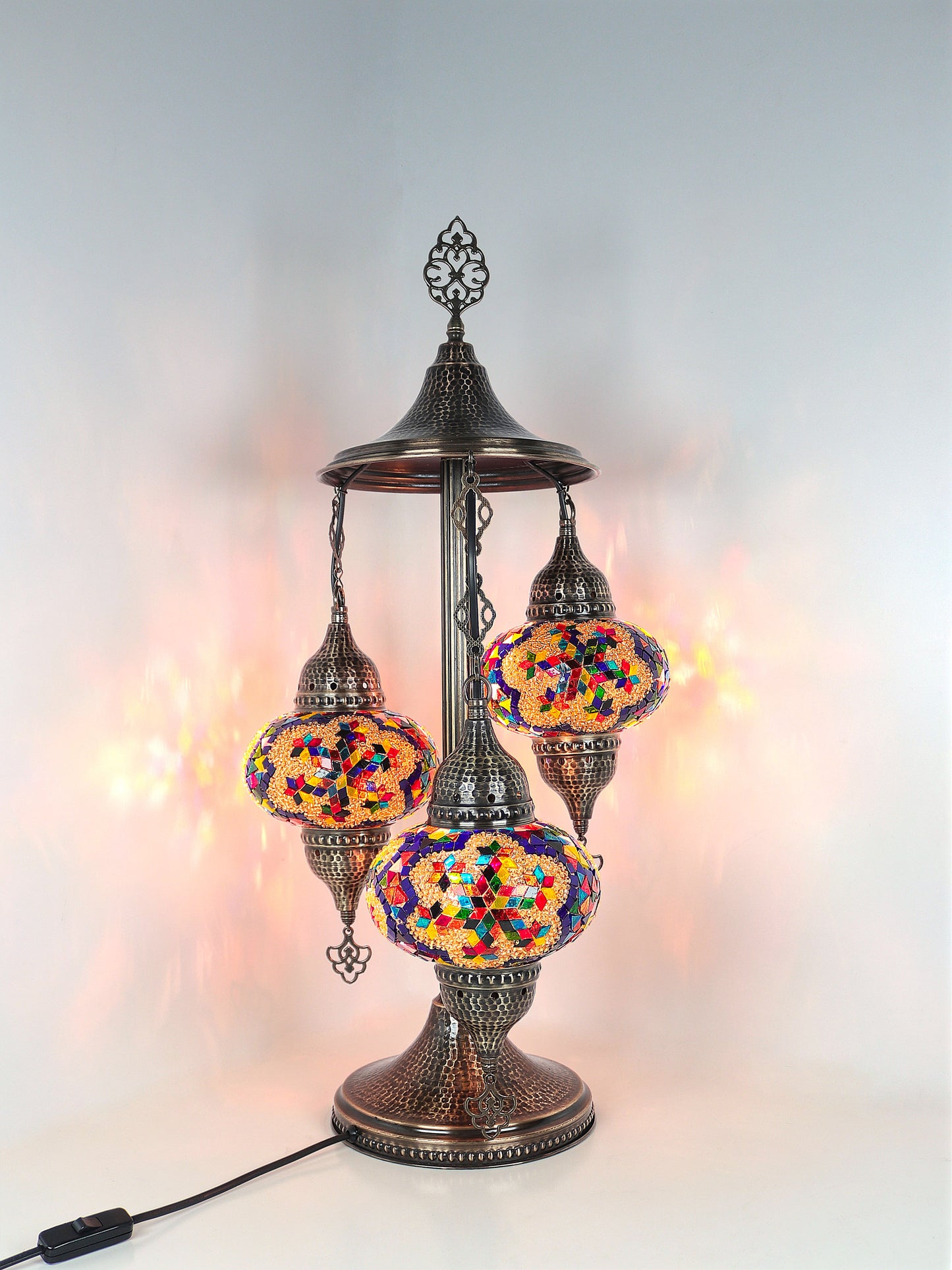 Turkish Mosaic Table Lamp 3 Globe