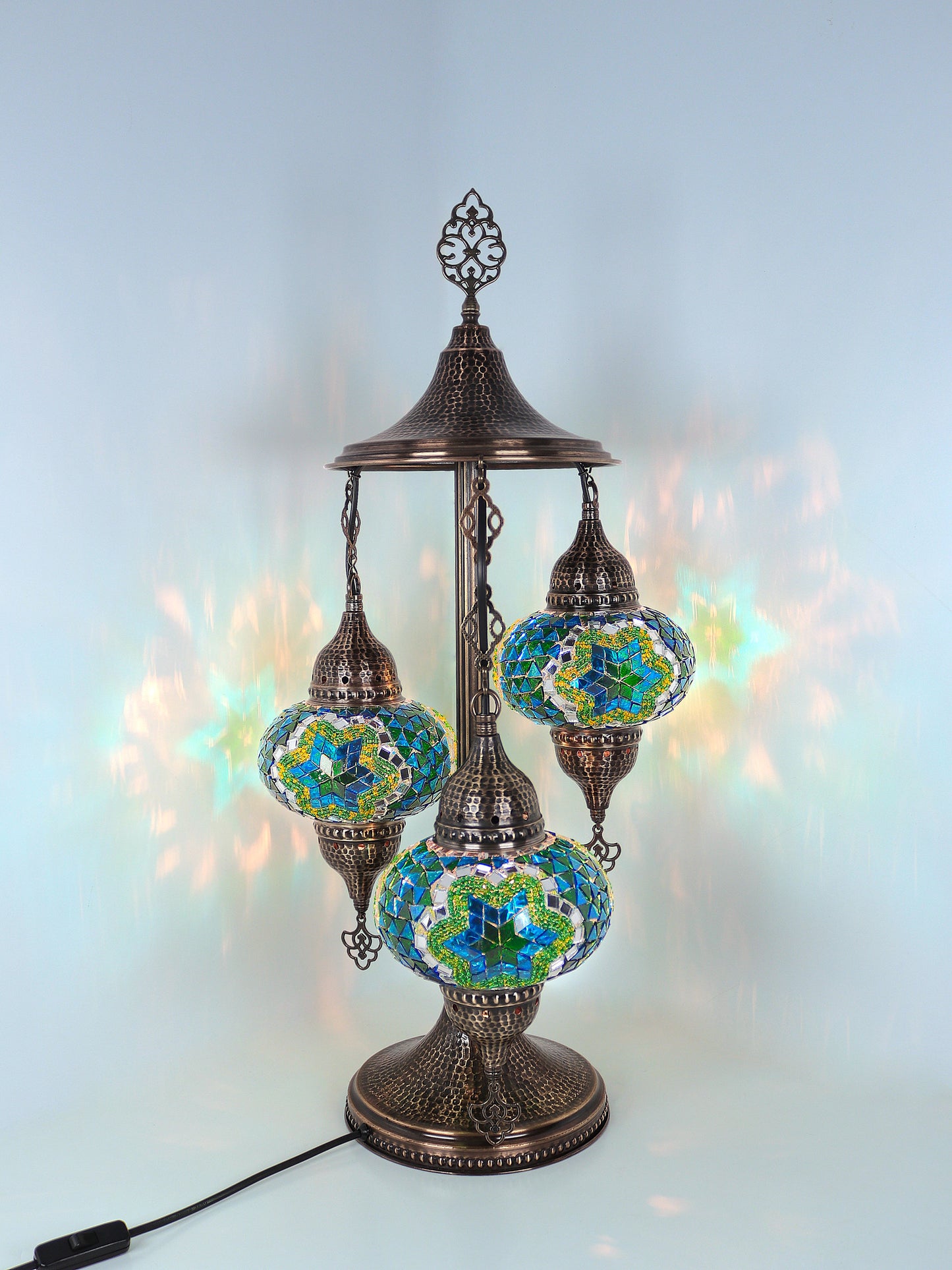 Turkish Mosaic Table Lamp 3 Globe