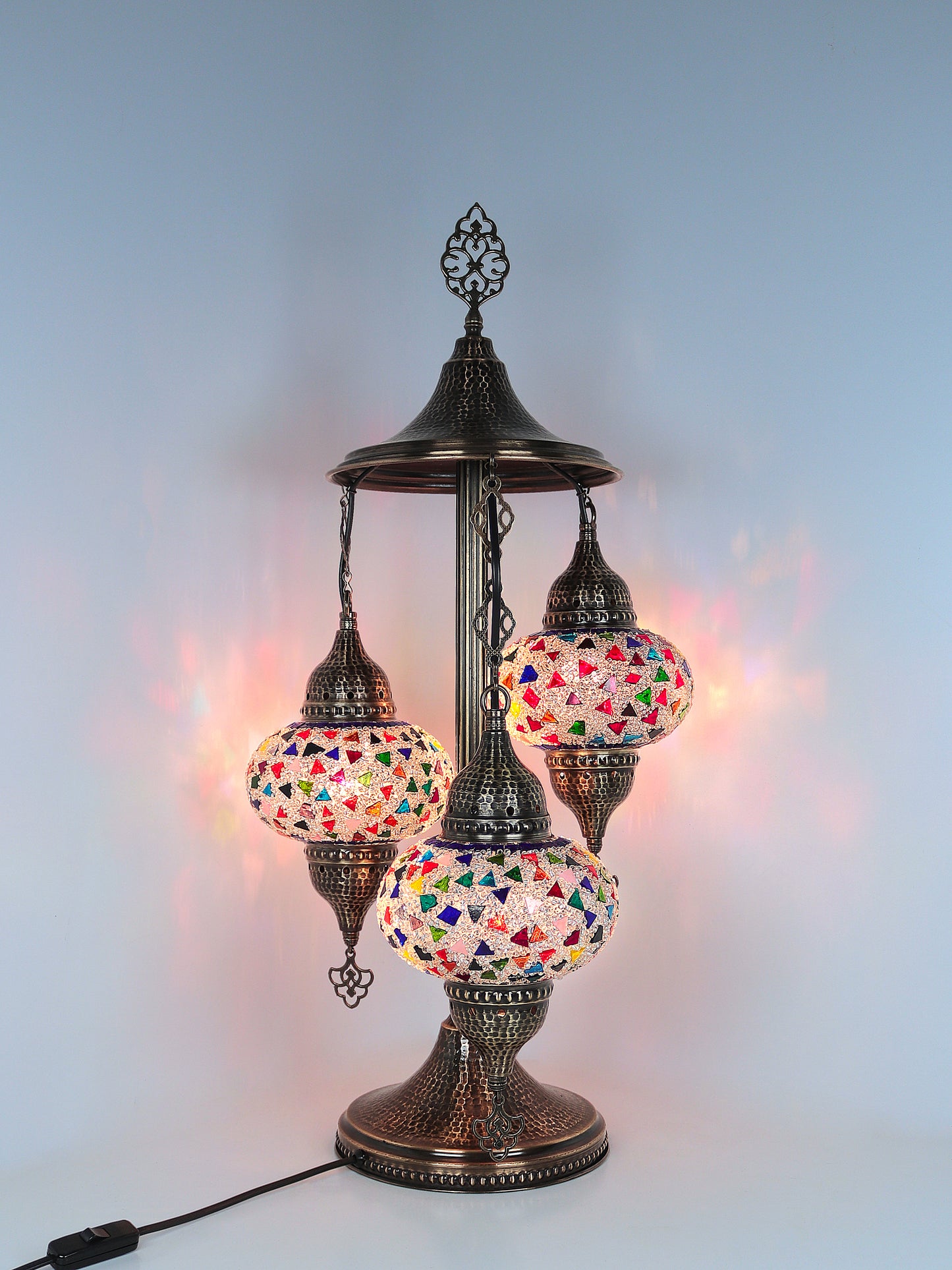 Turkish Mosaic Table Lamp 3 Globe