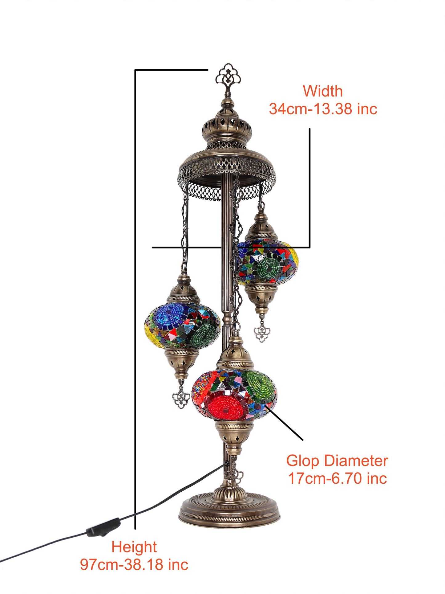 Mosaic Floor Lamp 3 Globe