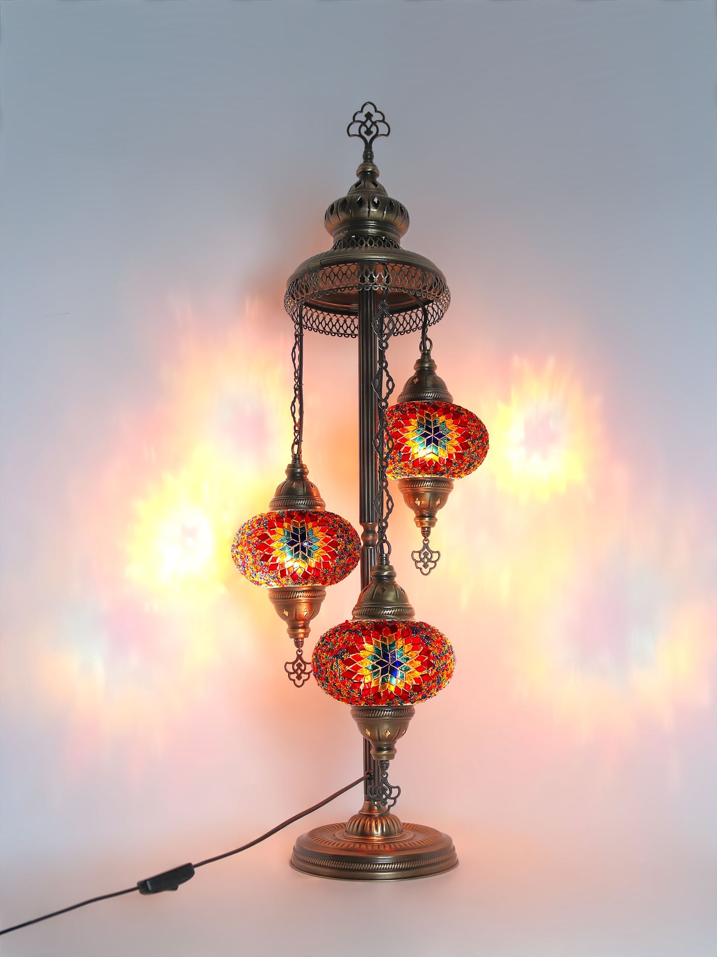 Mosaic Floor Lamp 3 Globe