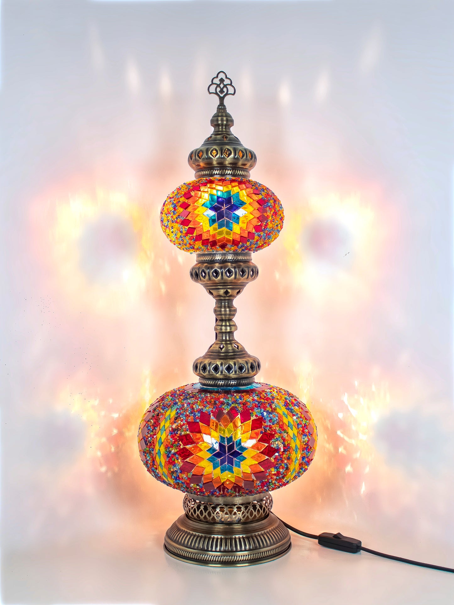 Turkish Mosaic Table Lamp 2 Globe