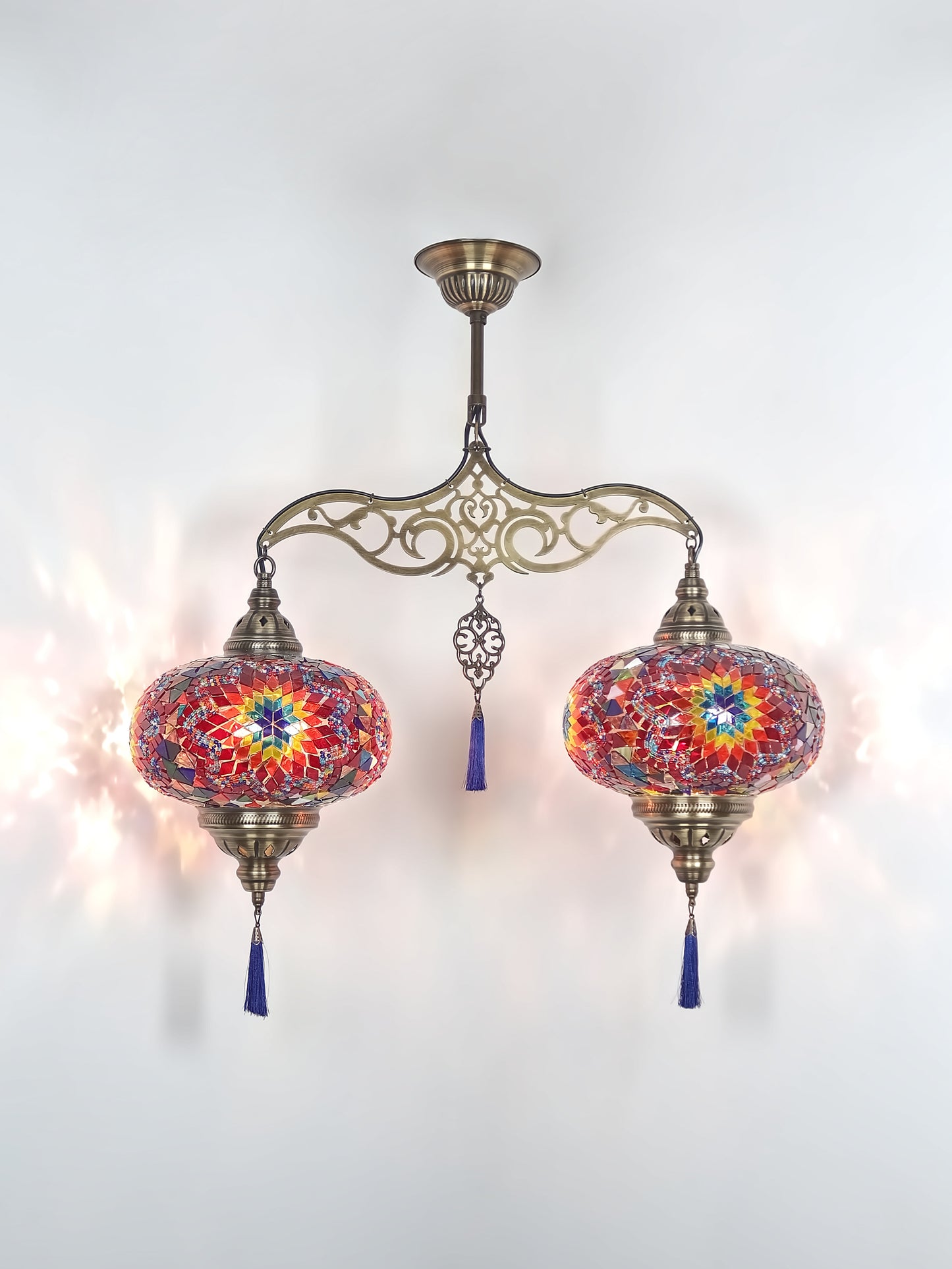 Turkish Mosaic 24'' 2 Globe Chandelier