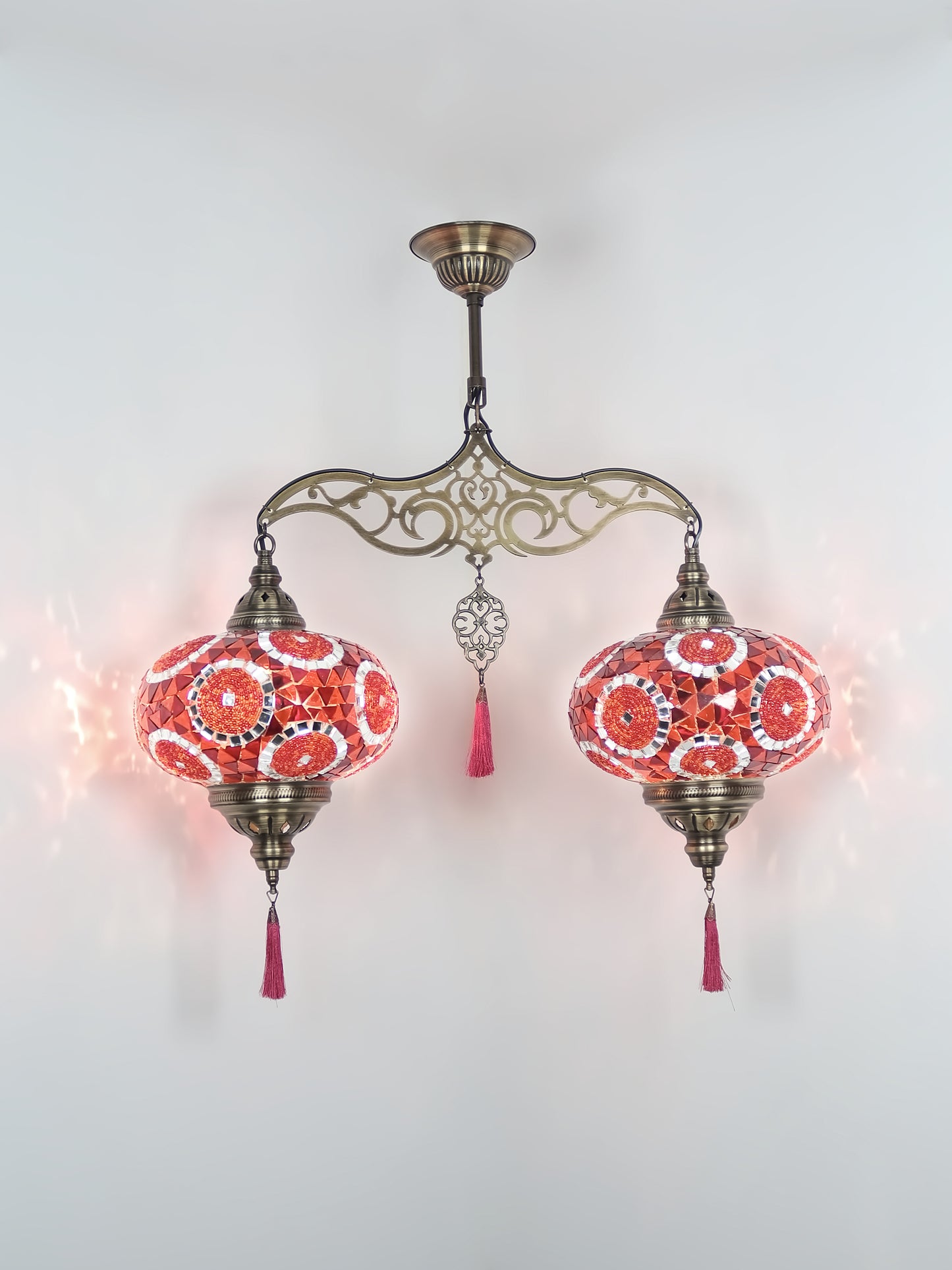 Turkish Mosaic 24'' 2 Globe Chandelier