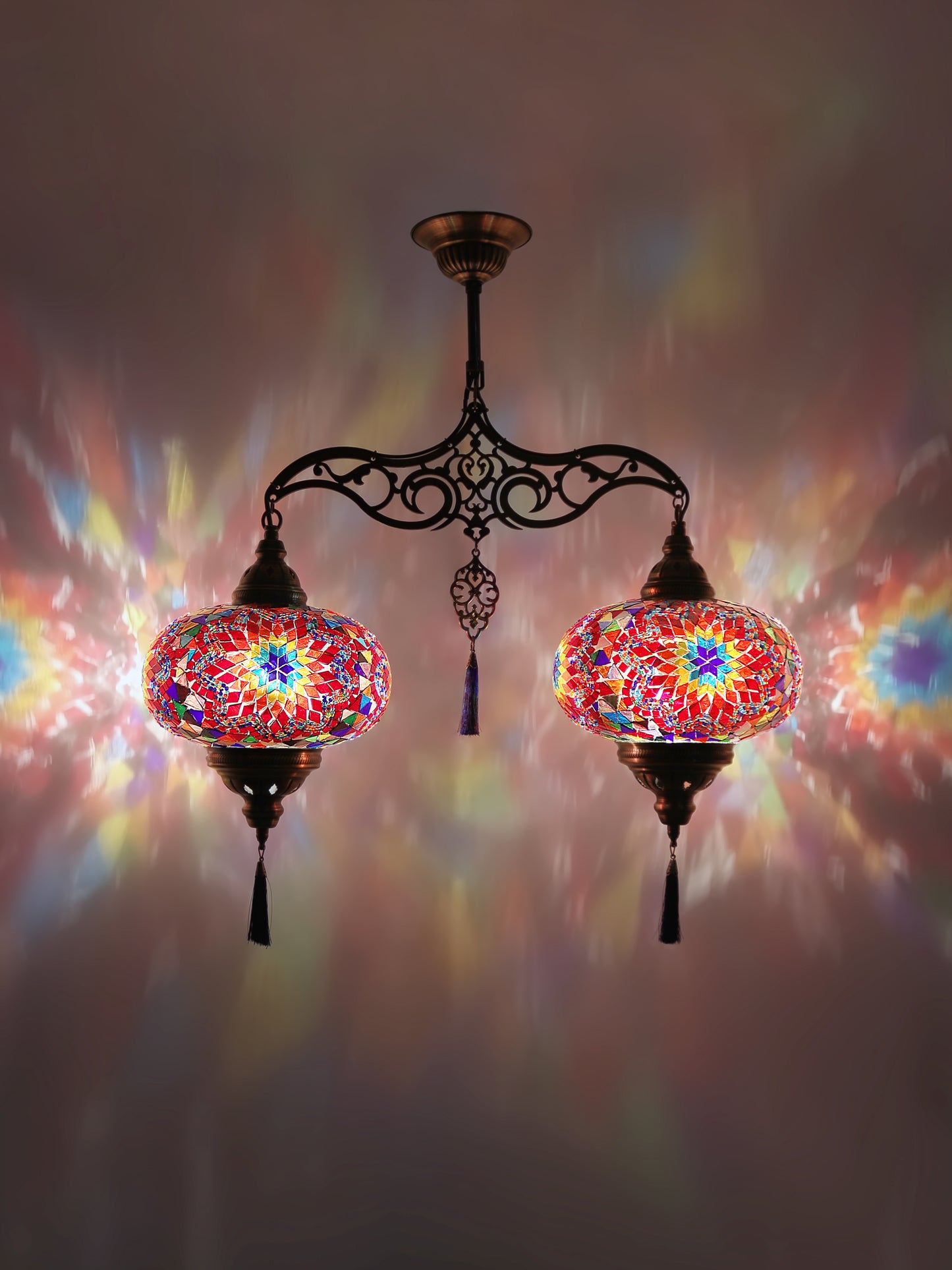 Turkish Mosaic 24'' 2 Globe Chandelier