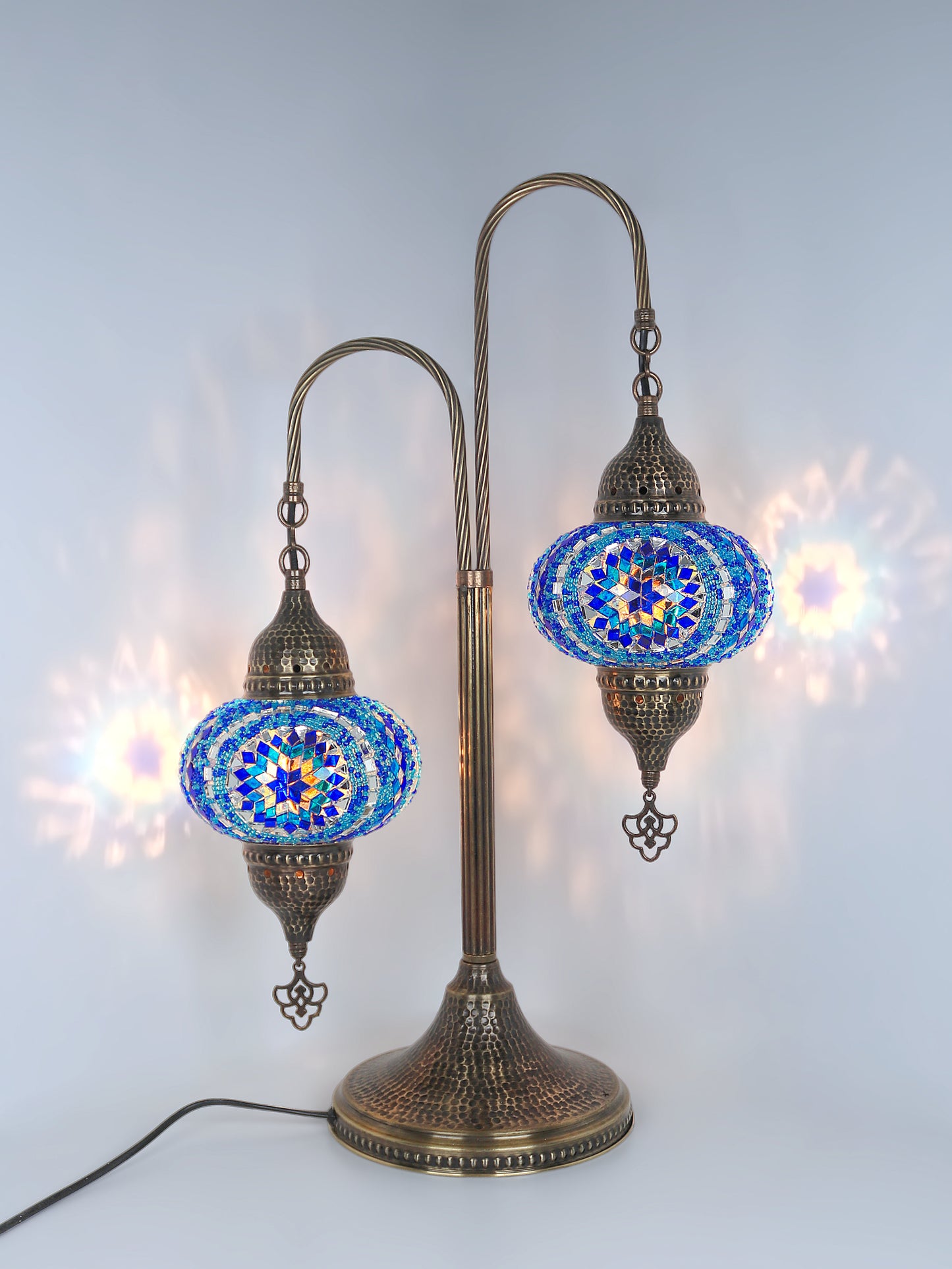 Mosaic Bedside Lamp 2 Globe Turkish Standing Ligh