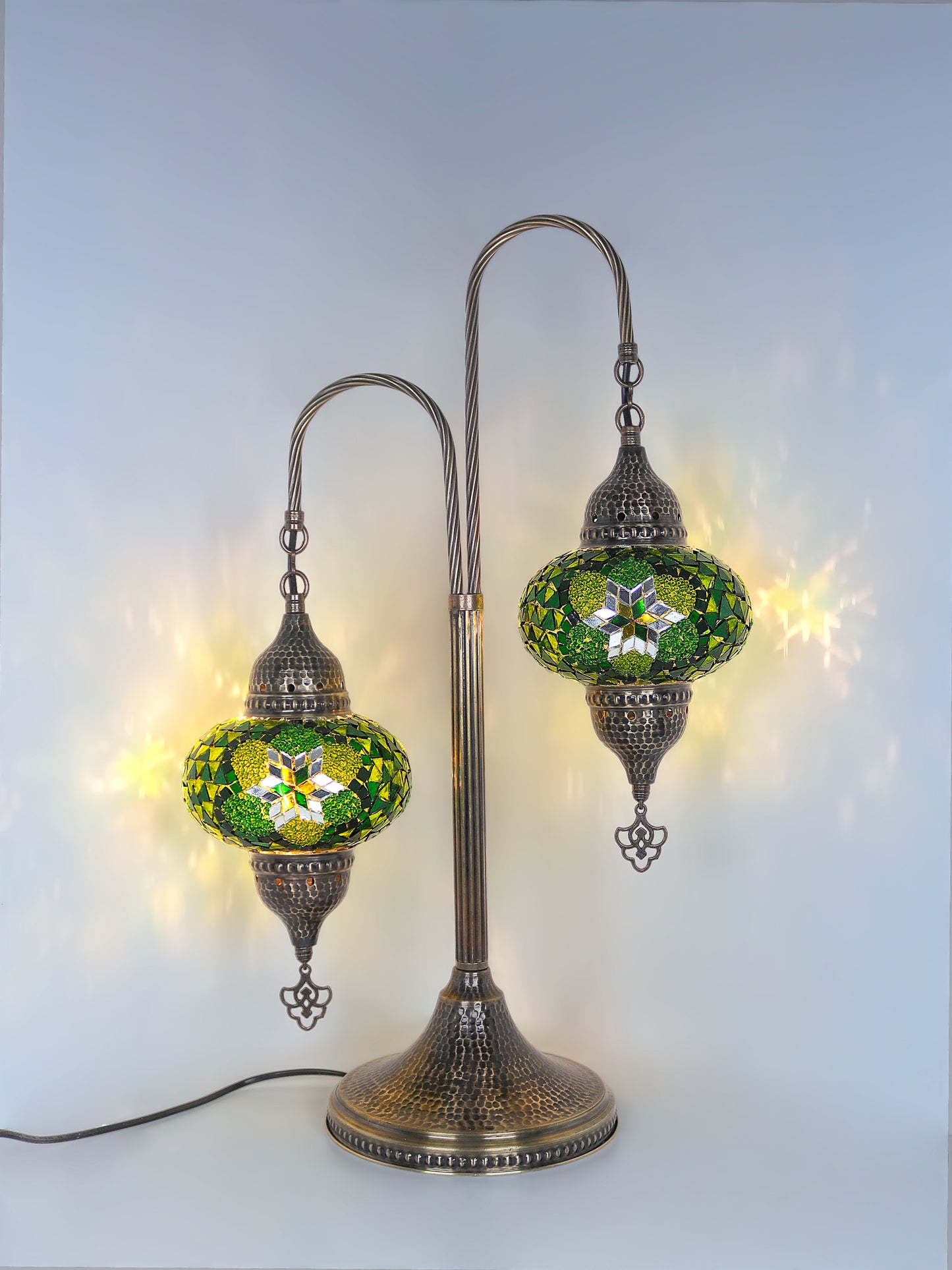 Mosaic Bedside Lamp 2 Globe Turkish Standing Ligh