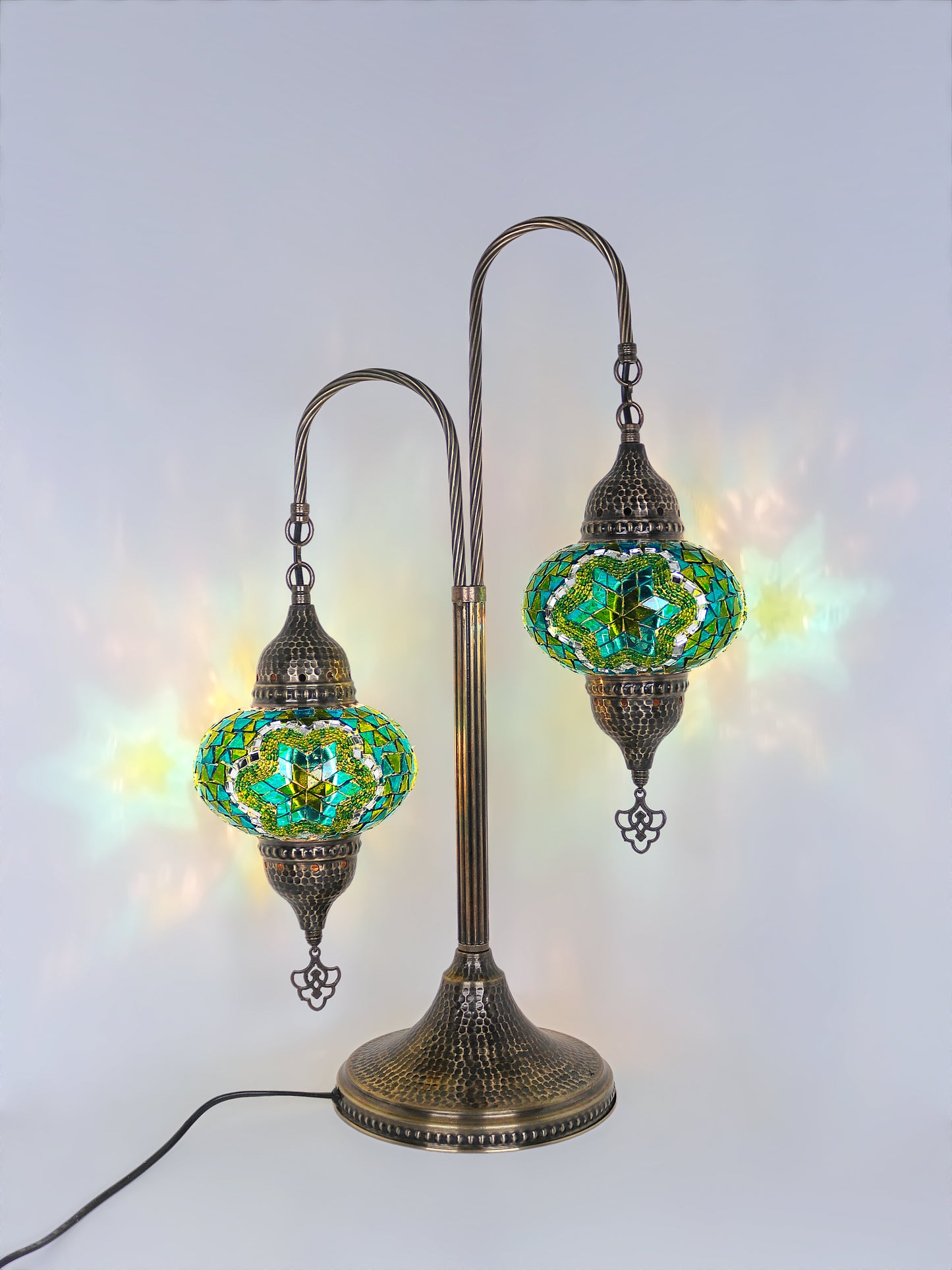 Mosaic Bedside Lamp 2 Globe Turkish Standing Ligh