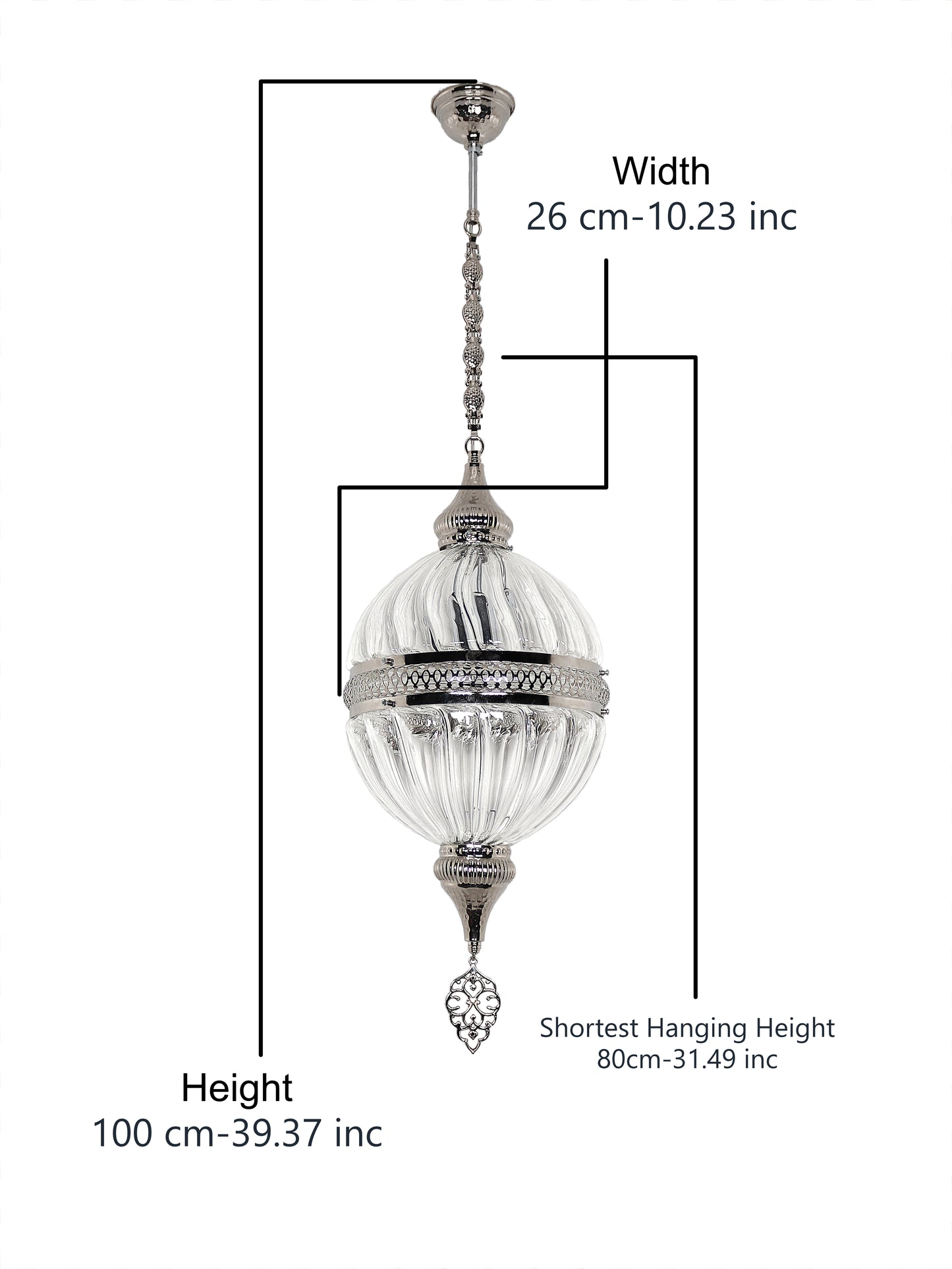 Pyrex Blown Glass Pendant Lamp