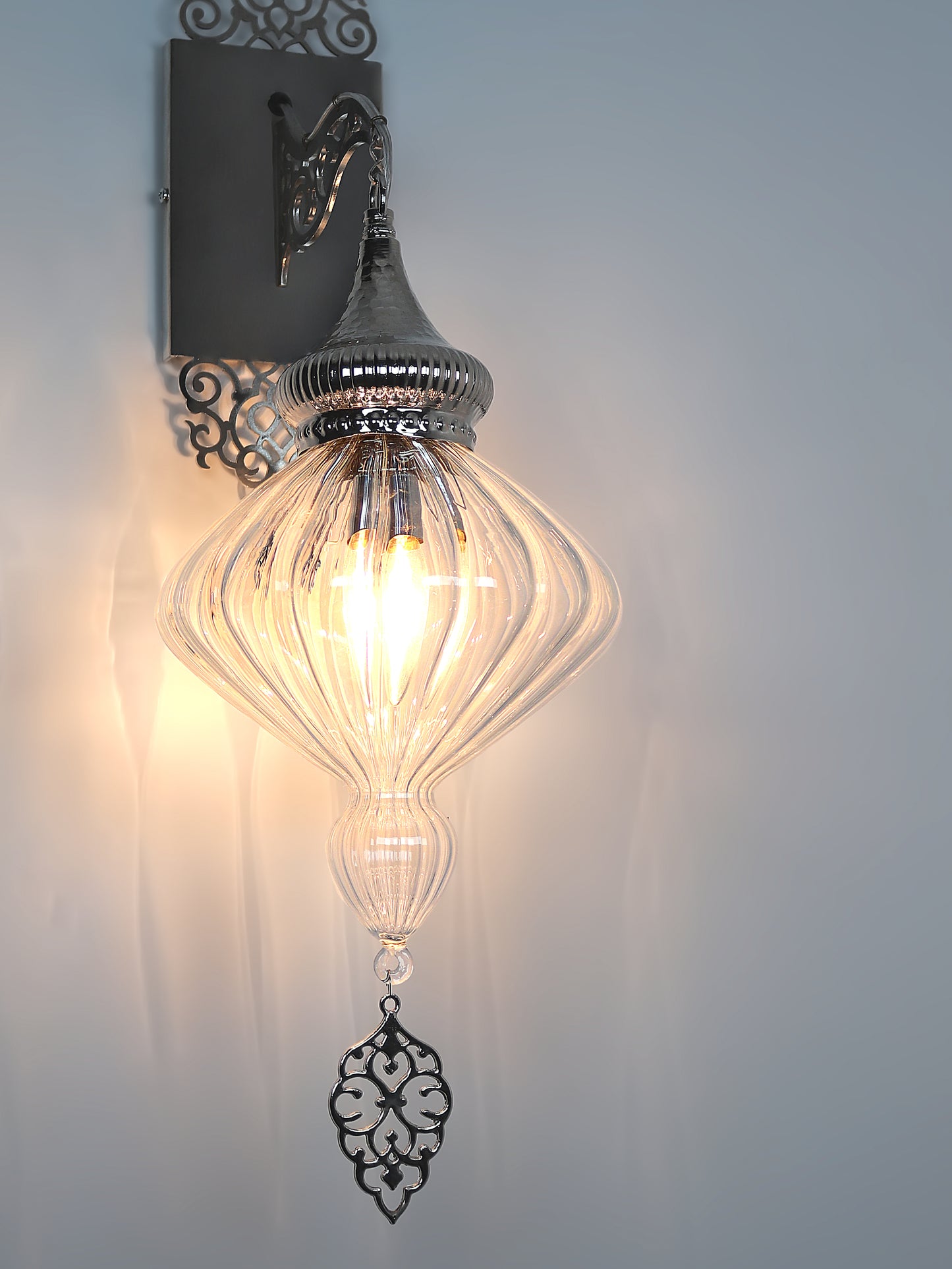 Art Deco Turkish Pyrex Wall Sconce Light