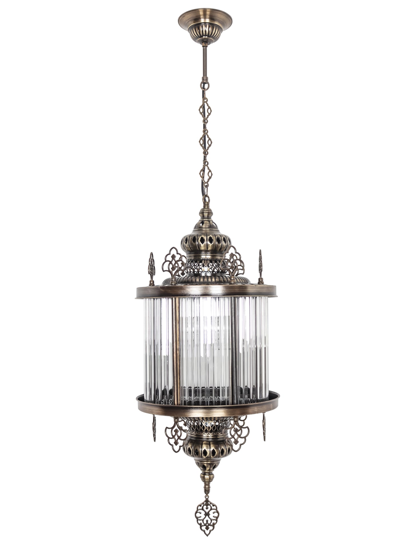 Turkish Pyrex Blown Glass Lantern Fixture Modern Ceiling Light