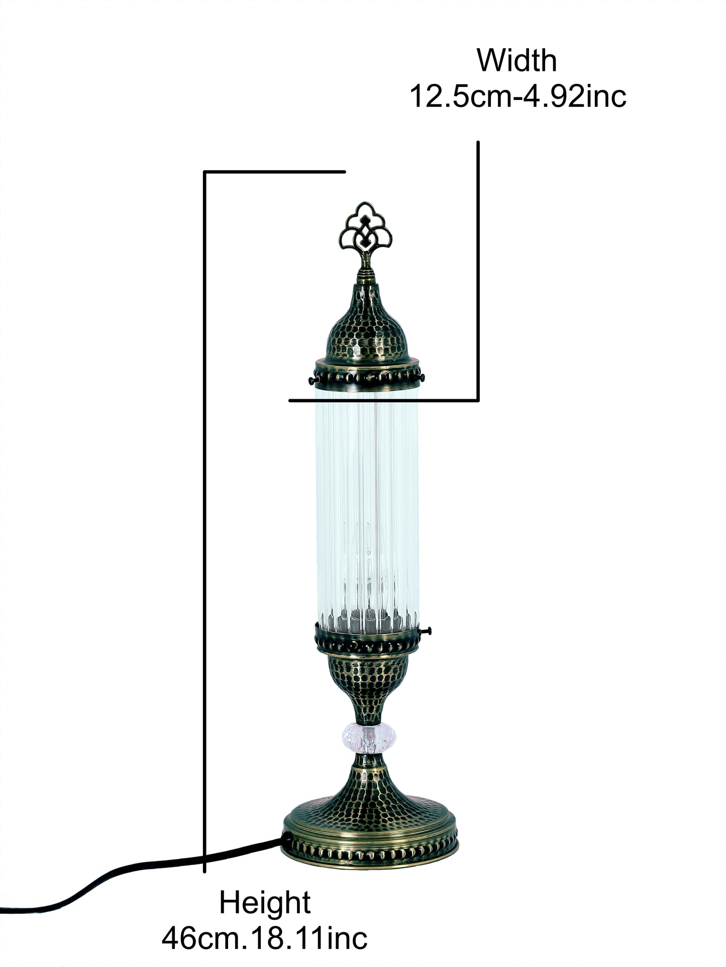 Turkish Design Pyrex Blown Glass Bedside Lamp