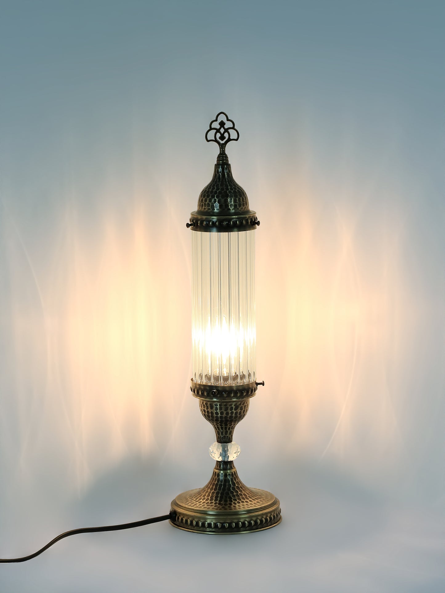 Turkish Design Pyrex Blown Glass Bedside Lamp