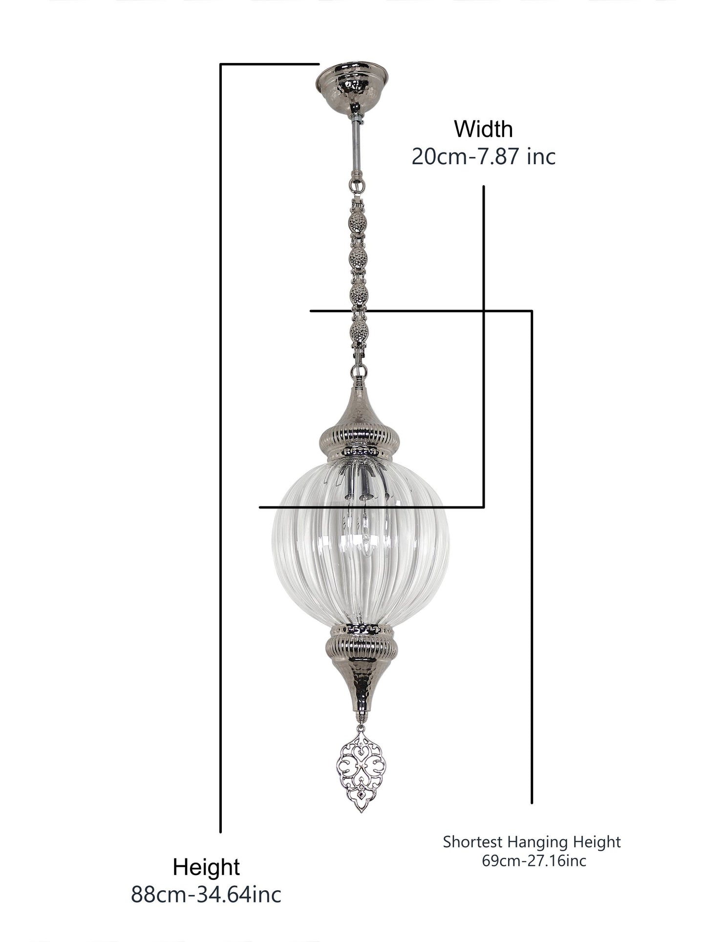 Trasparent Pyrex Glass Lantern Lamp