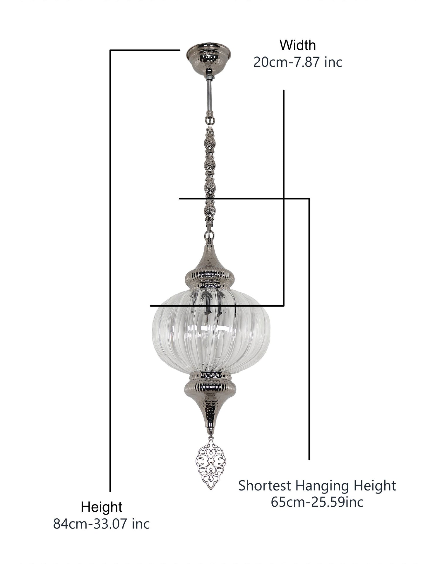 Pyrex Blown Clear Glass Lantern Lamp