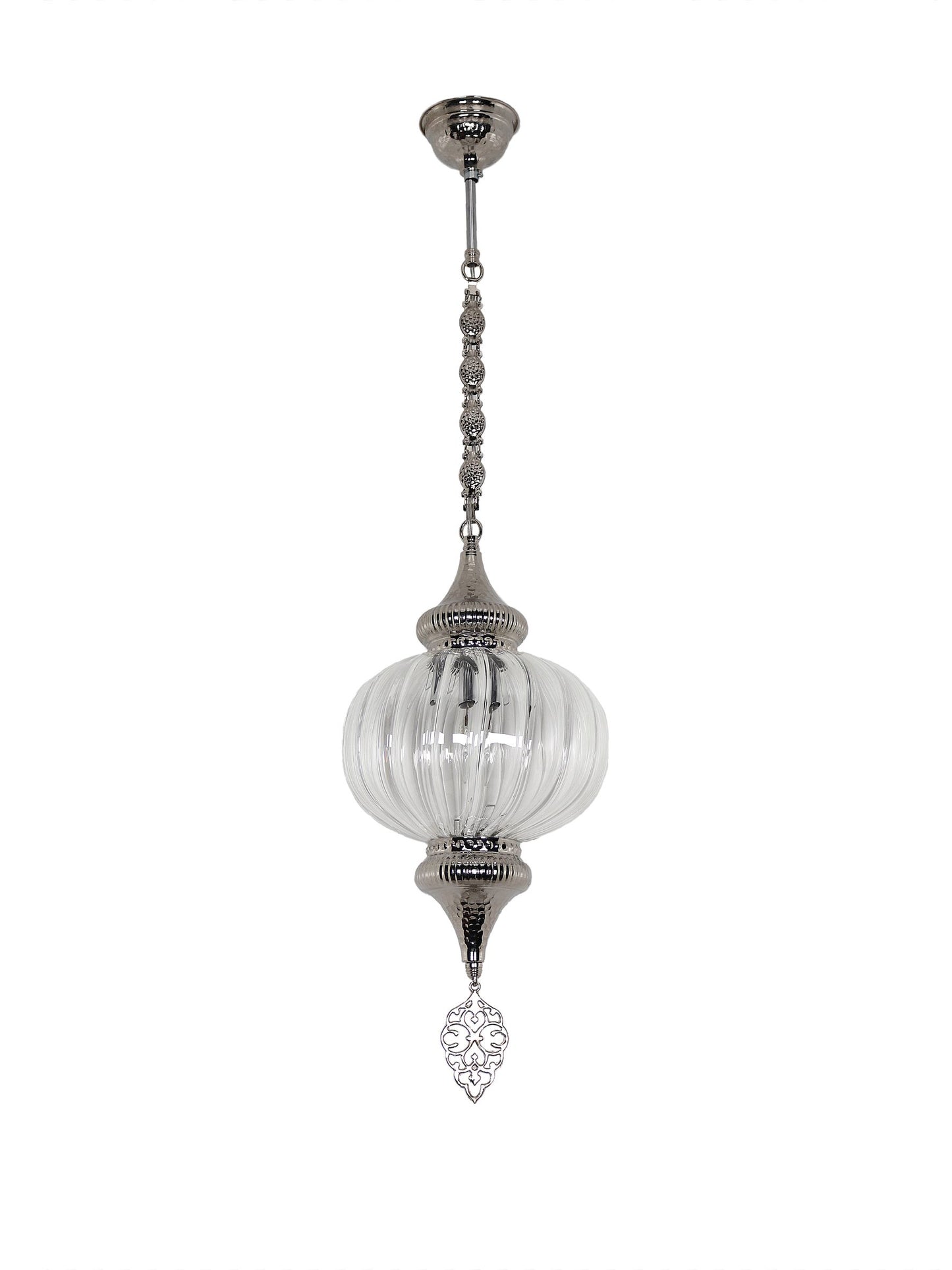 Pyrex Blown Clear Glass Lantern Lamp