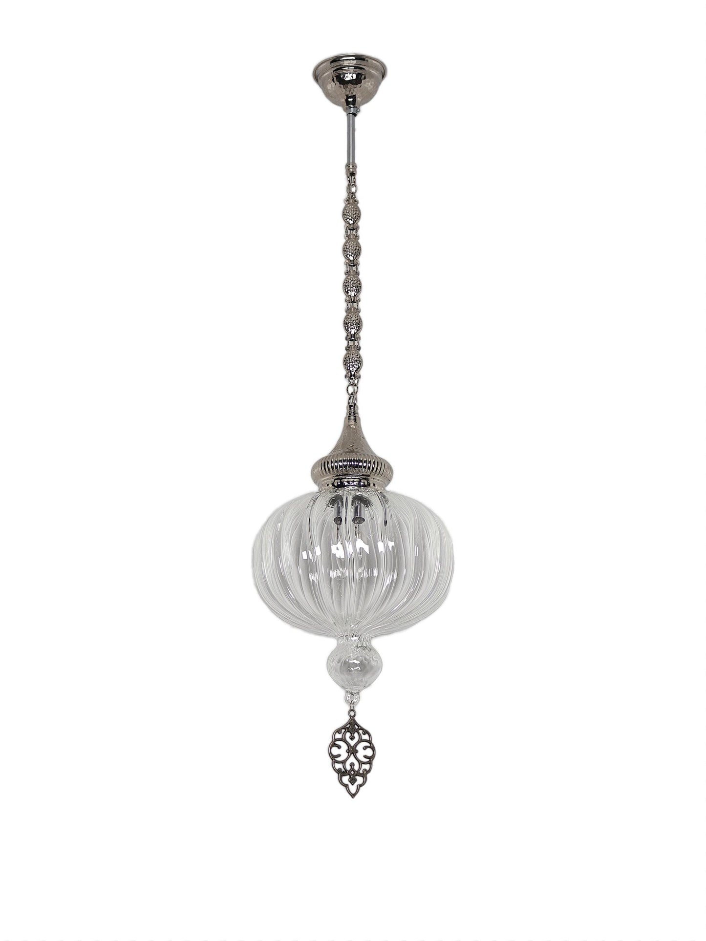 Turkish Blown Pyrex Glass Hanging Lamp