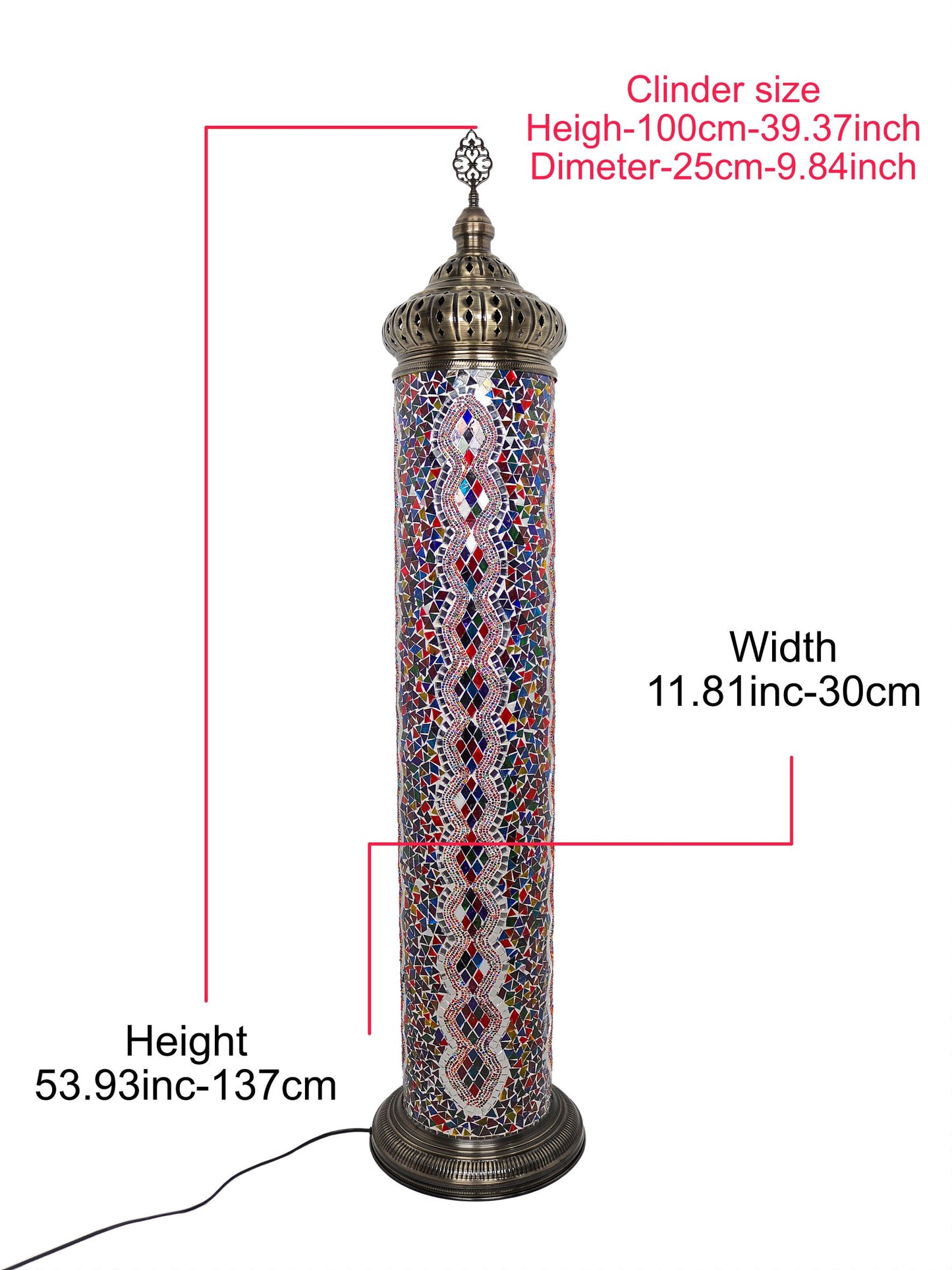 Turkish Cylinder Mosaic Floor Lamp