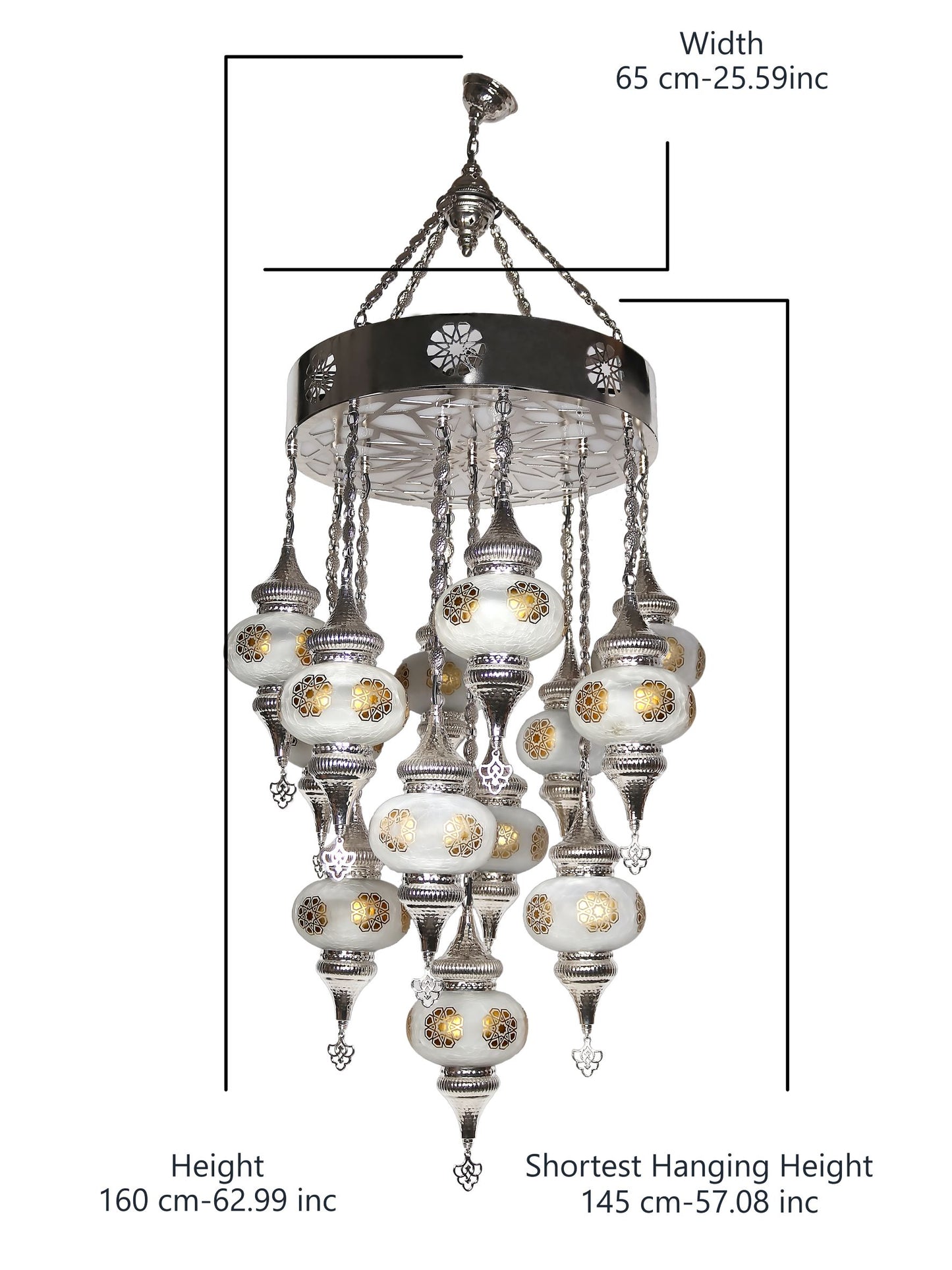 Turkish chandelier hand made pendant lighting 13 globe