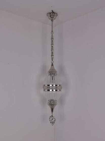 Turkish Lantern Pyrex Blown Glass Pendant Lamp