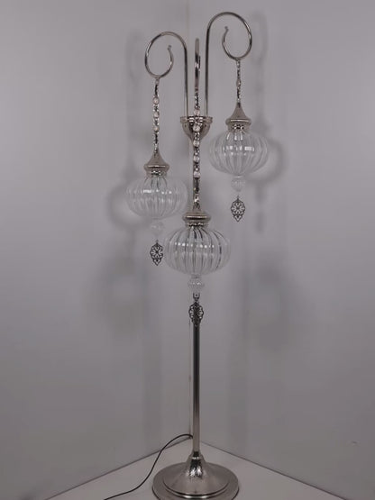 Handmade Pyrex Blown Glass Floor Lamp