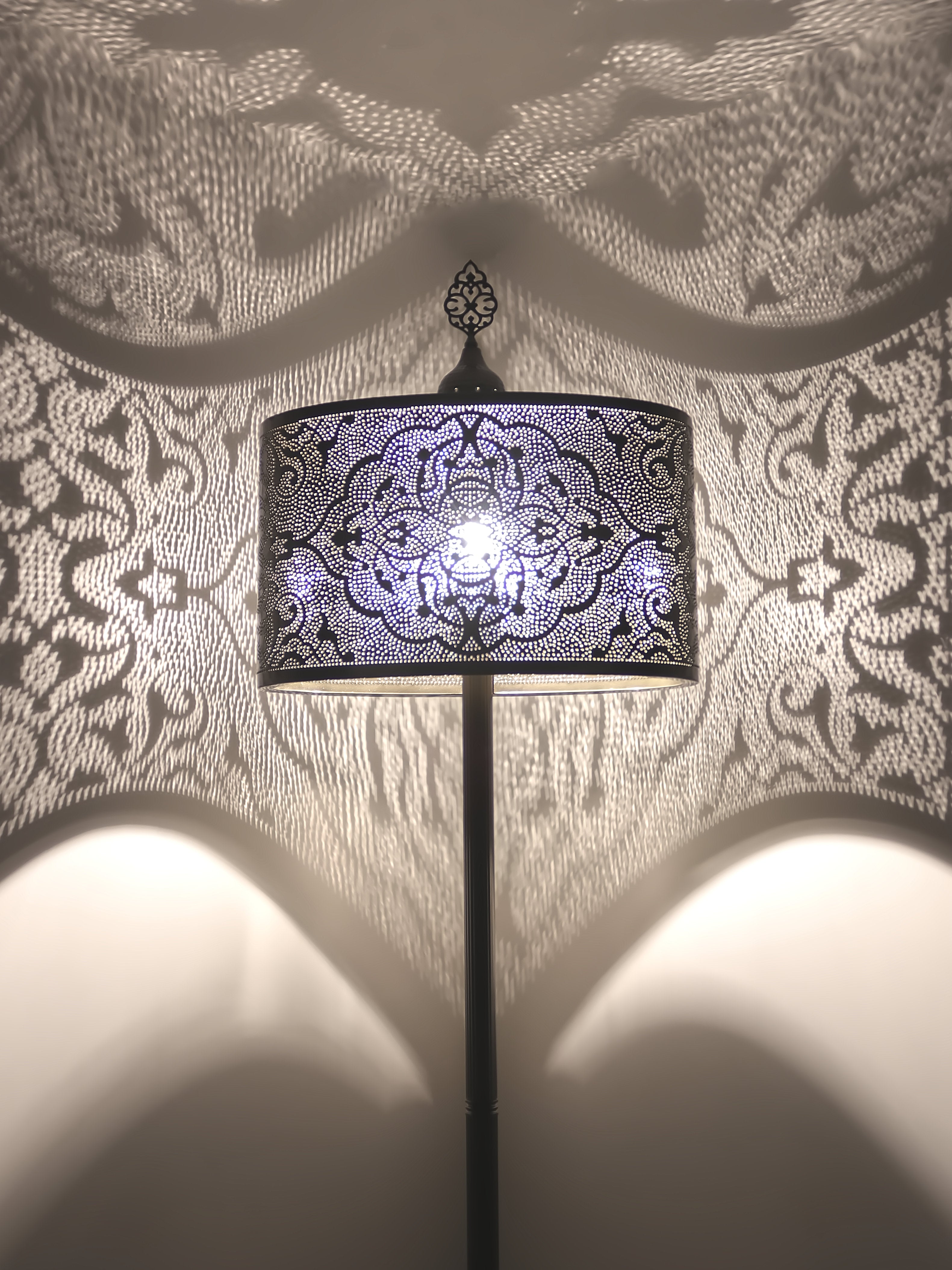 Silver moroccan hot sale floor lamp