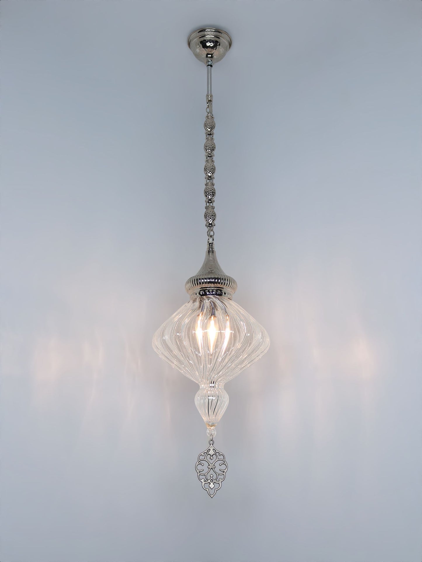 Handmade Pyrex Blown Glass Ceiling Lamp