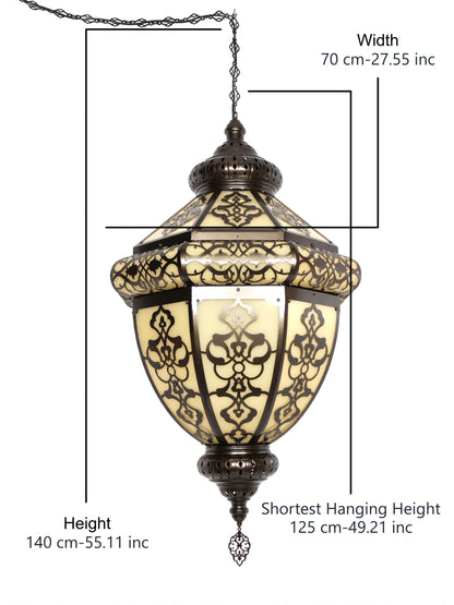 Turkish Hanging Lamp Lantern Laser Cut Pattern Shadow