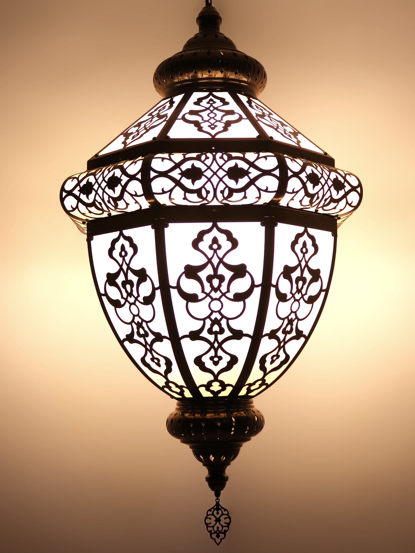Turkish Hanging Lamp Lantern Laser Cut Pattern Shadow