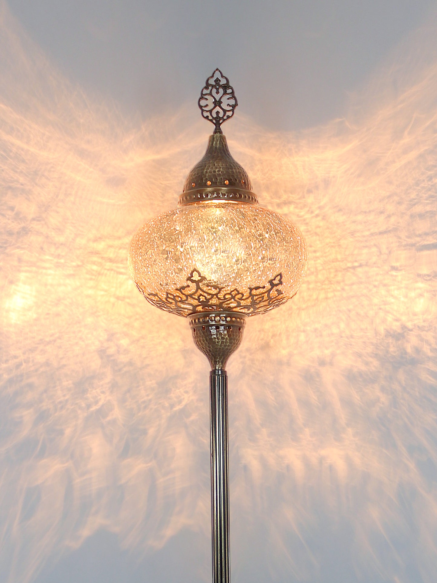 Turkish Mosaic Floor Lamp, Mid Century Floor Lamp, Vintage Standing Lamp