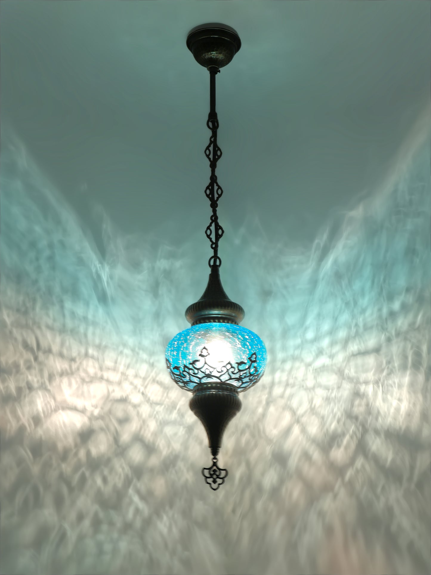 Beautiful and elegant handmade ottoman design light amazing patterned (TURQUOISE)