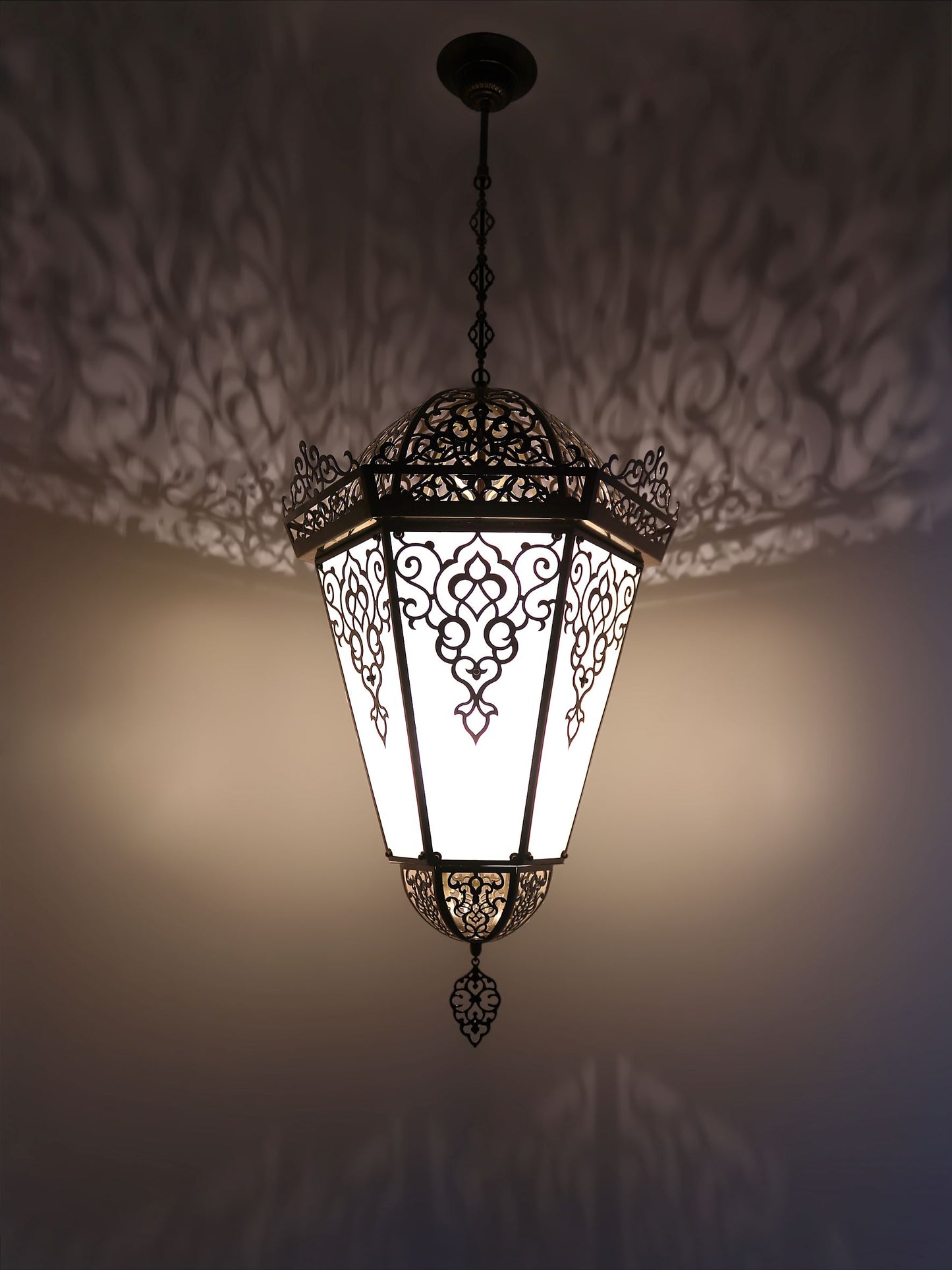 Moroccan Hanging Lamp Laser Cut Fligraan Shadow Effect