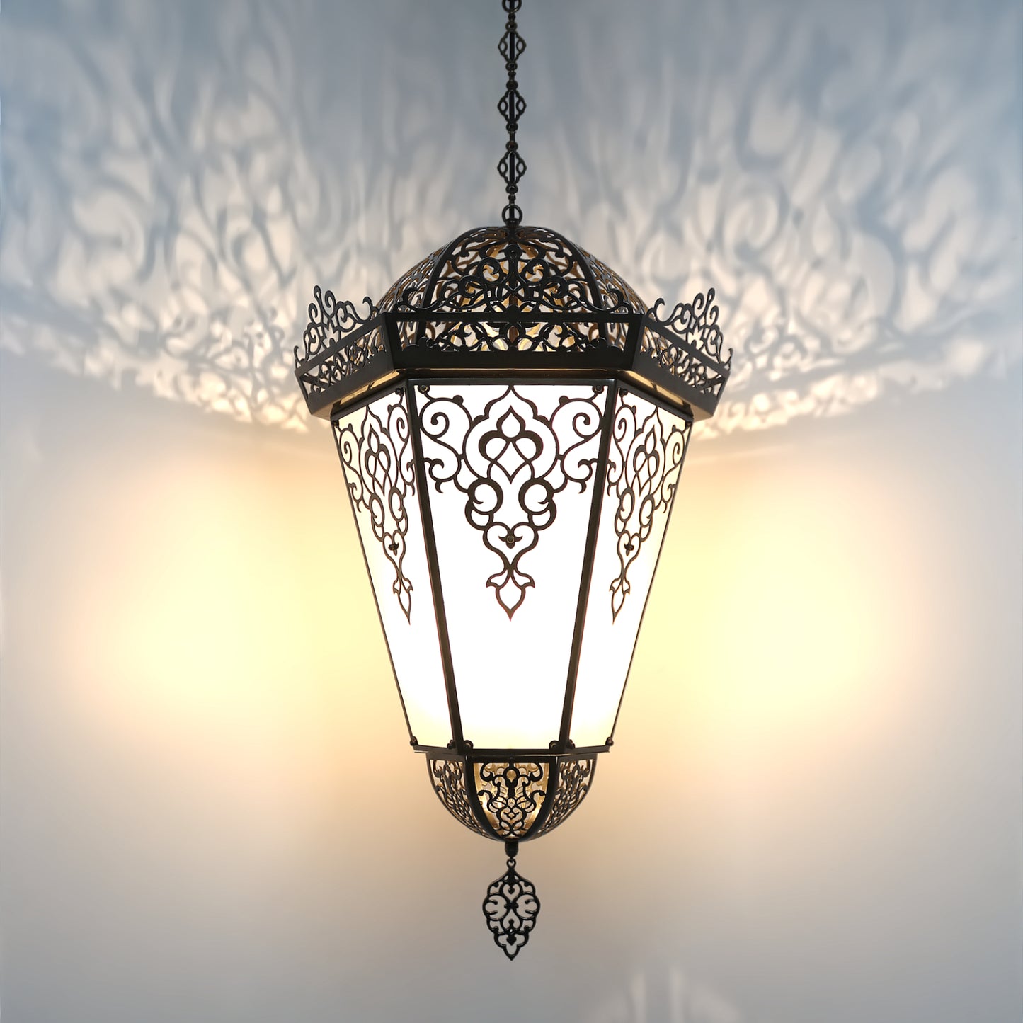 Moroccan Hanging Lamp Laser Cut Fligraan Shadow Effect