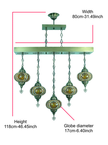 Turkish mosaic lamp dining room chandelier (GOLD CIRCLE)