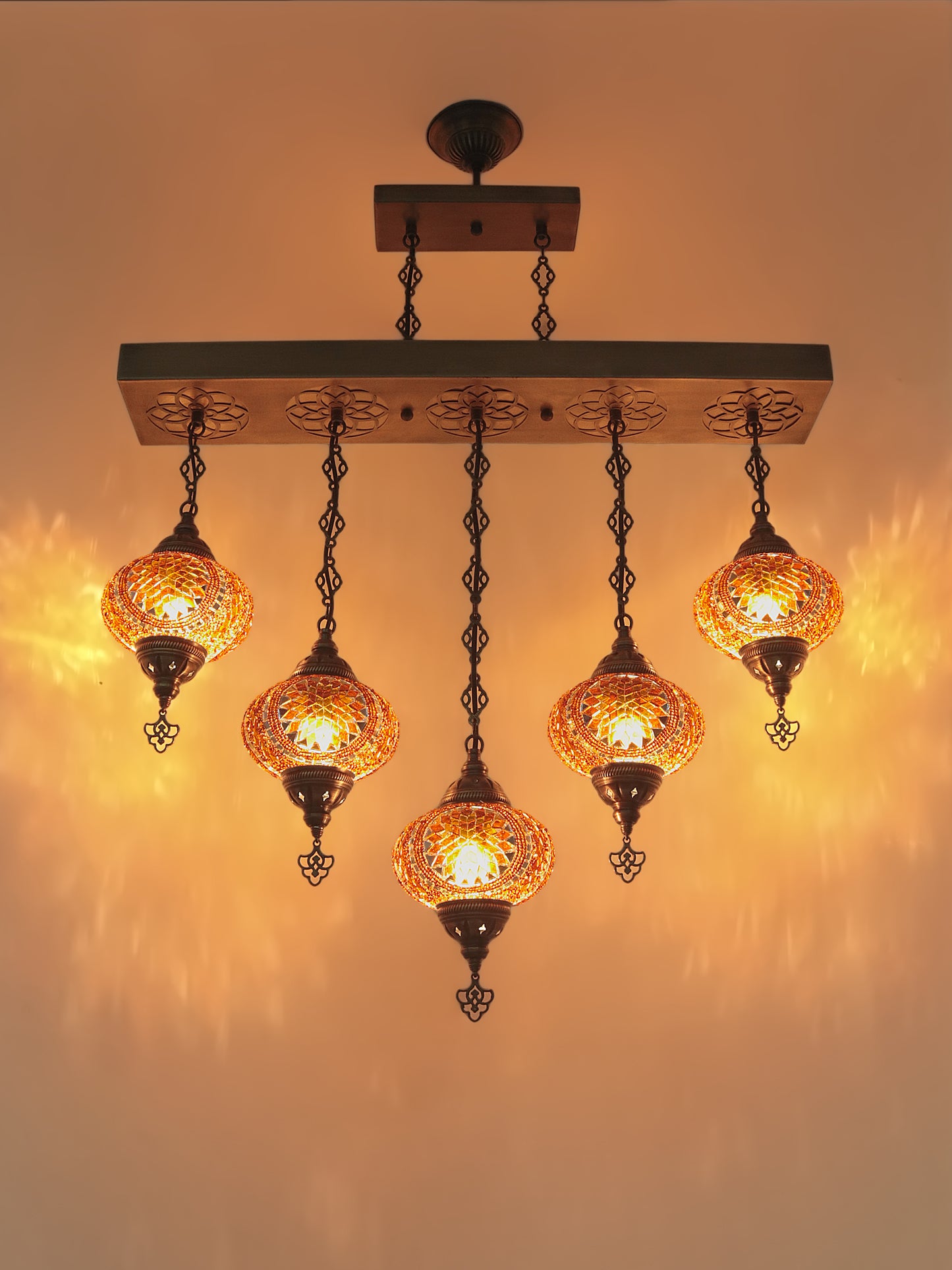 Turkish mosaic lamp dining room chandelier (GOLD CIRCLE)