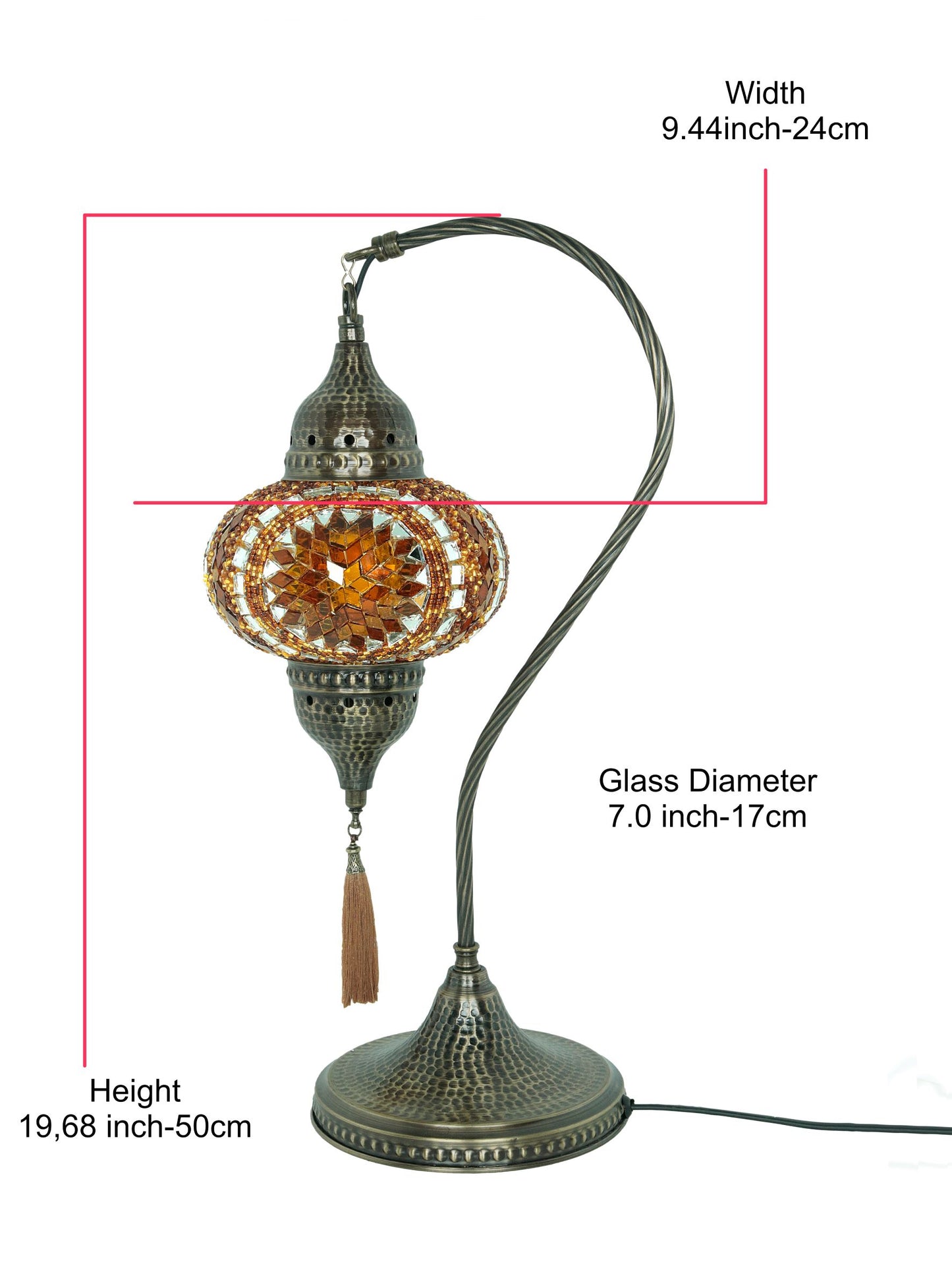 Mosaic Turkish Bedside lamp Moroccan Table Lamp