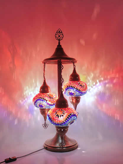 Turkish Mosaic Table Lamp 3 Globe