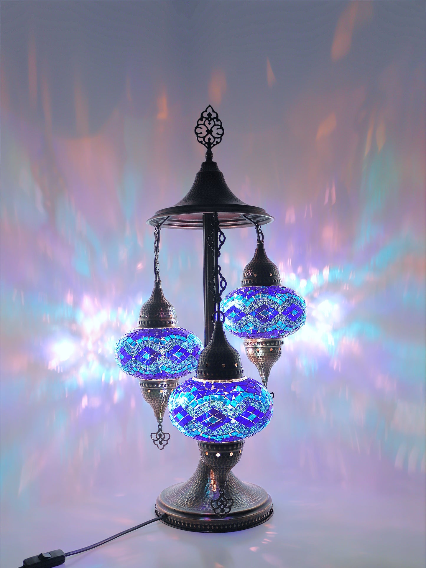 Turkish Mosaic Table Lamp 3 Globe