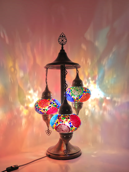 Turkish Mosaic Table Lamp 3 Globe