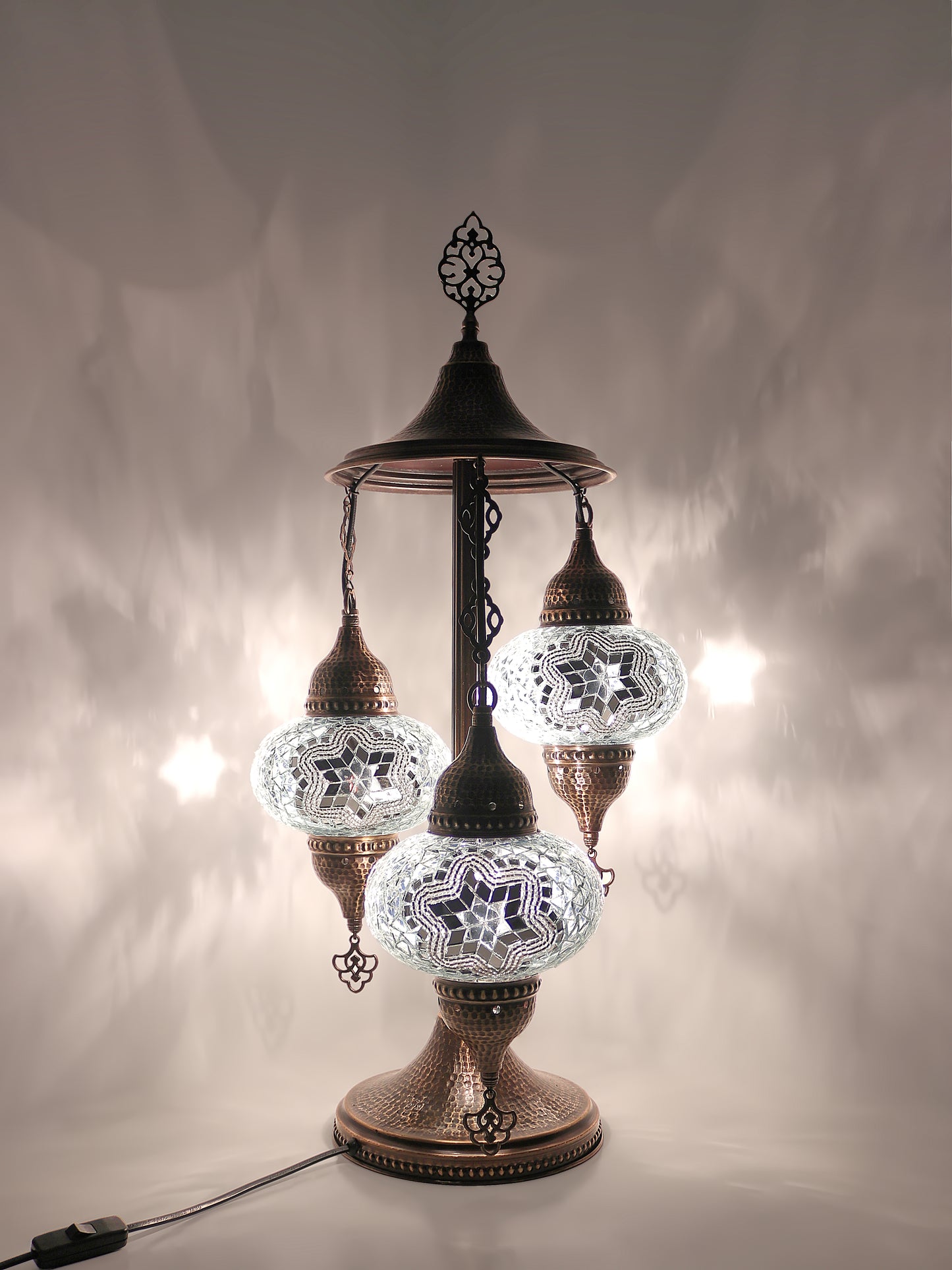 Turkish Mosaic Table Lamp 3 Globe