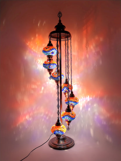 Turkish Mosaic Floor Lamp 7 Globe