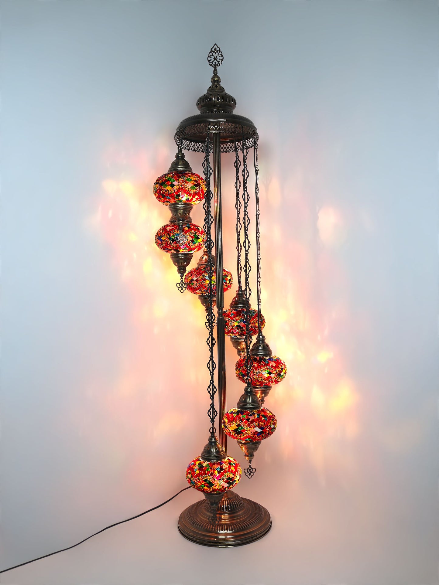 Turkish Mosaic Floor Lamp 7 Globe