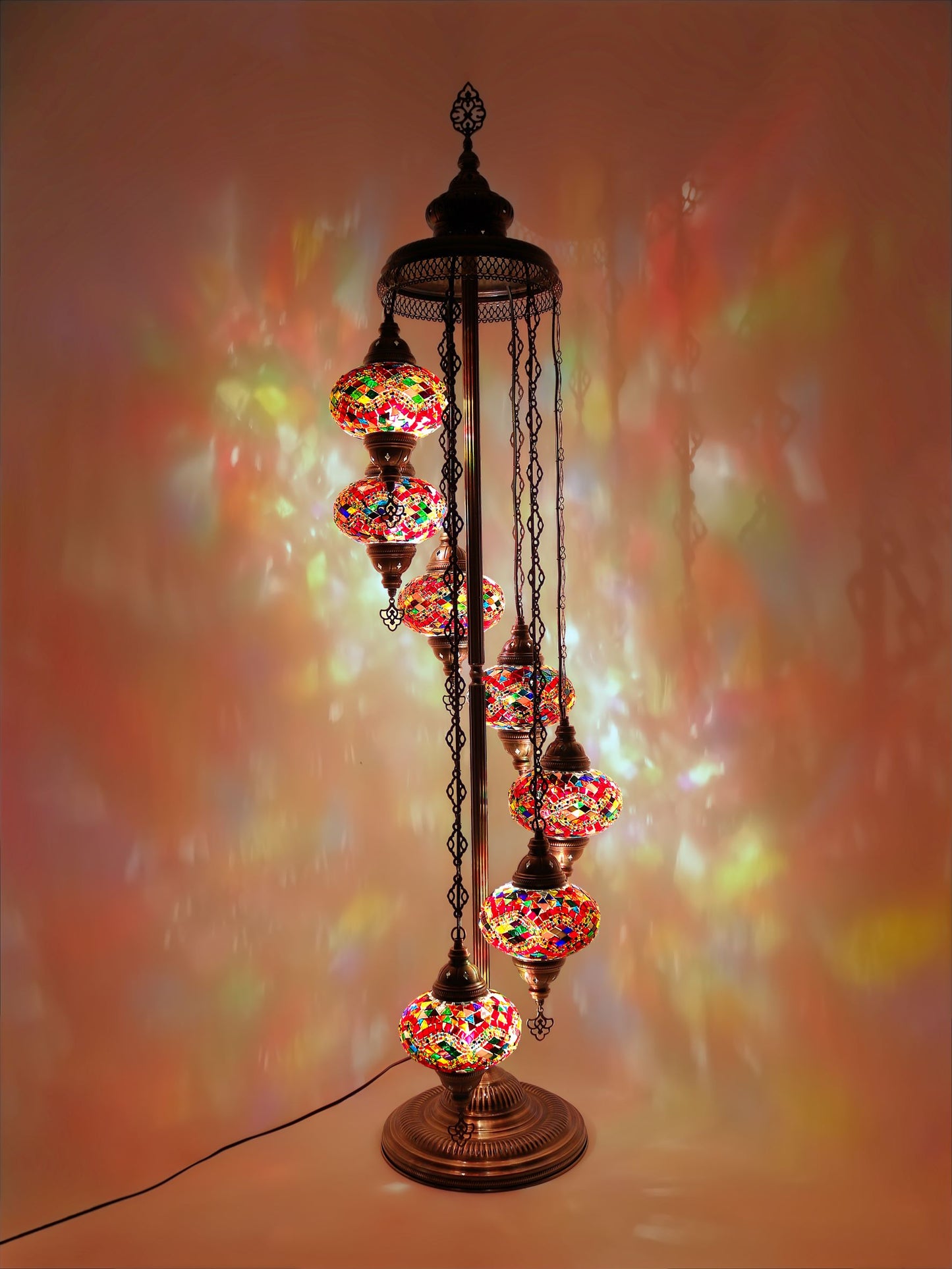 Turkish Mosaic Floor Lamp 7 Globe